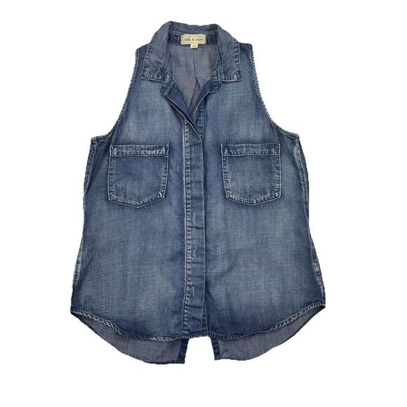 Cloth & Stone Blue Sleeveless Top Button Up Size XS - Picture 1 of 6